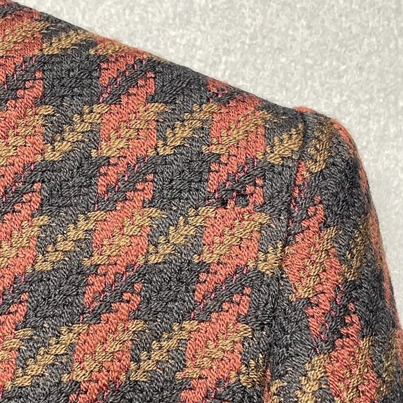 Rena Rowan Petite Womens Wool Blend Houndstooth Blazer Jacket Sz 6P Made In USA - Picture 8 of 9